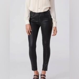 Revolve PAIGE Verdugo Ankle Petite Black Fog Luxe Coating 31’W 25 L Pants Jeans